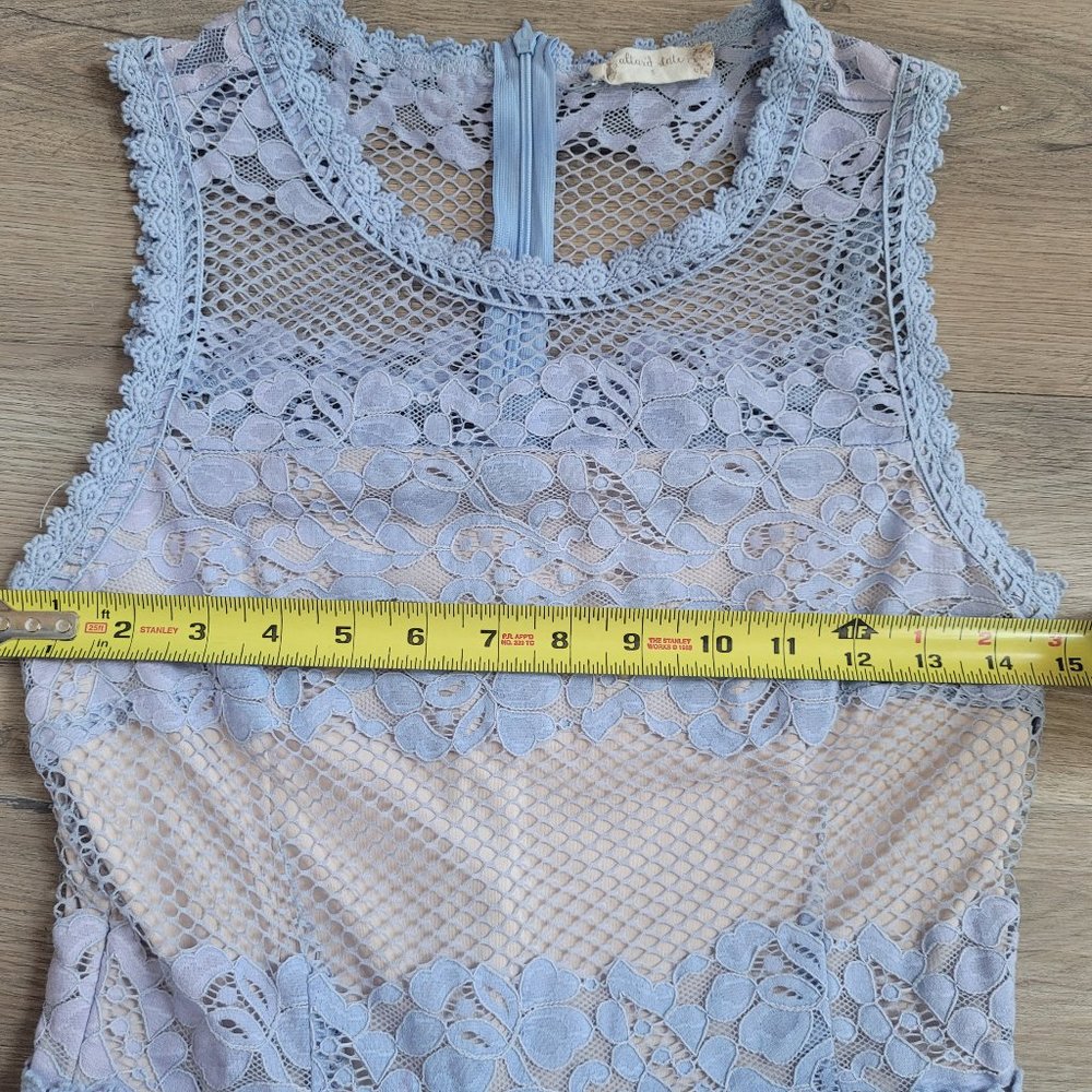 Altar'd State Dress Cream and Blue Lace and Tulle Small - Picture 4 of 7